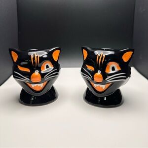 Sourpuss black cat candleholders